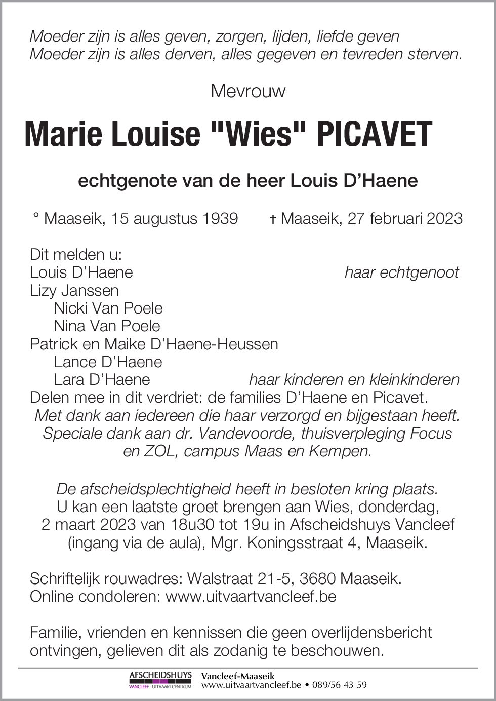 Marie Louise Picavet