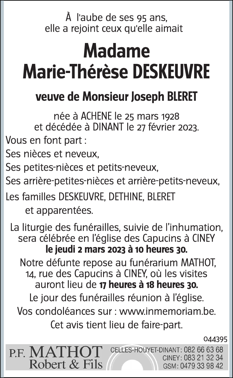 Marie-thérèse DESKEUVRE