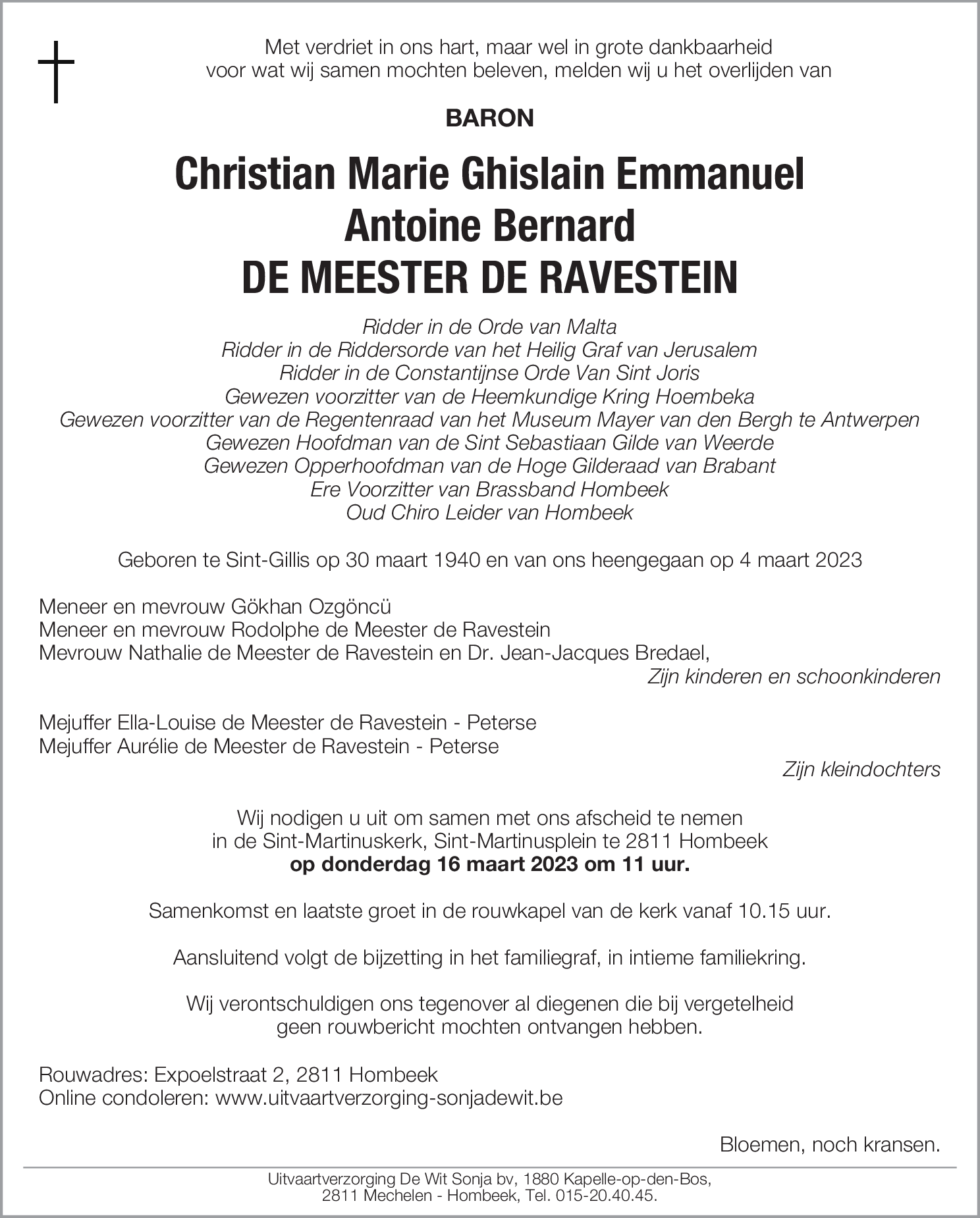 Christian de Meester de Ravestein