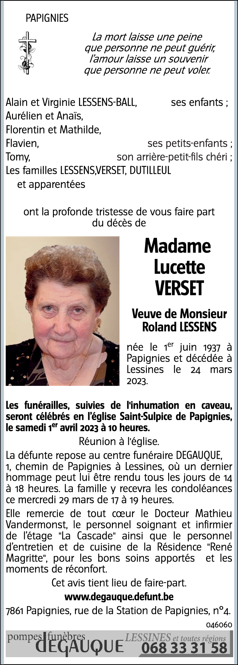 Lucette VERSET