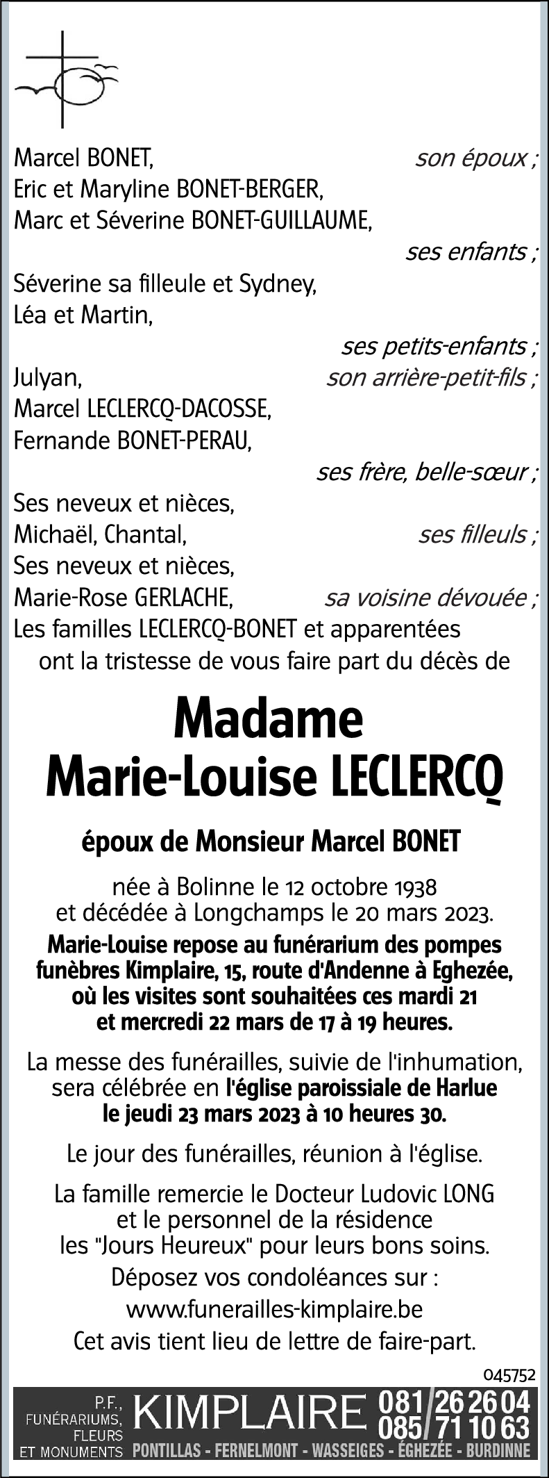 Marie-Louise LECLERCQ