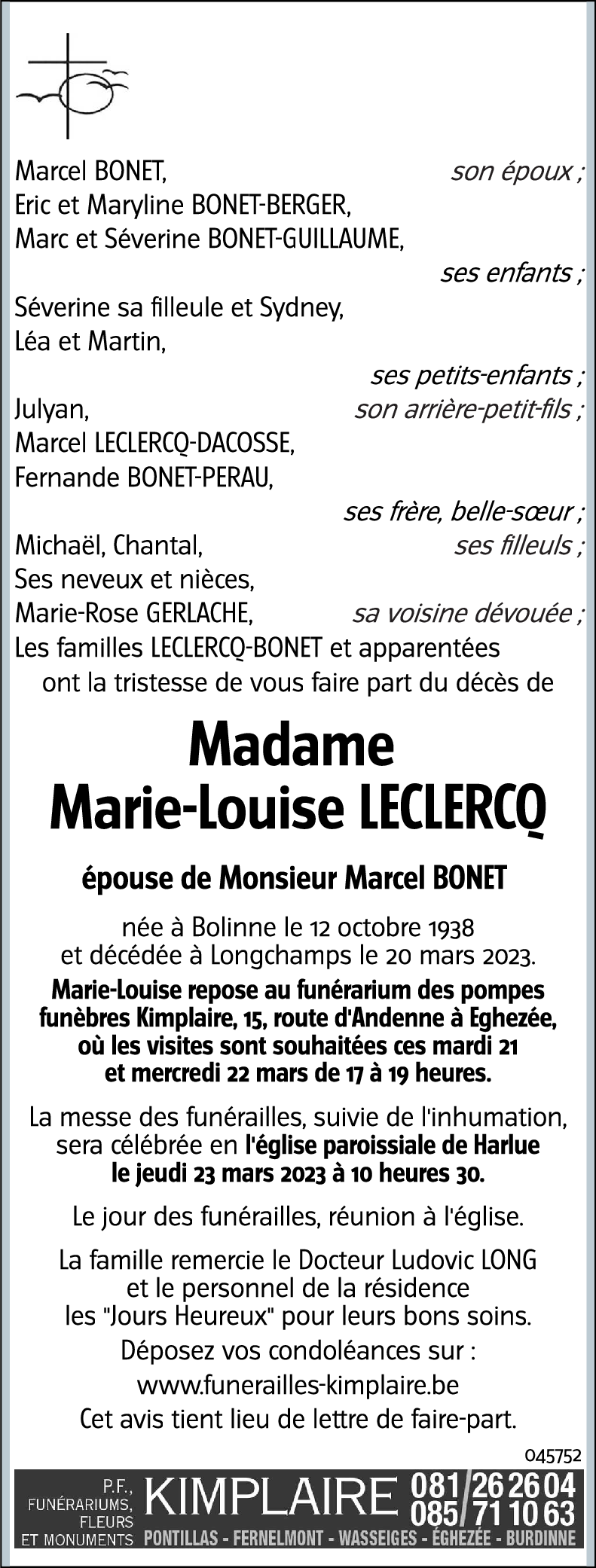 Marie-Louise LECLERCQ