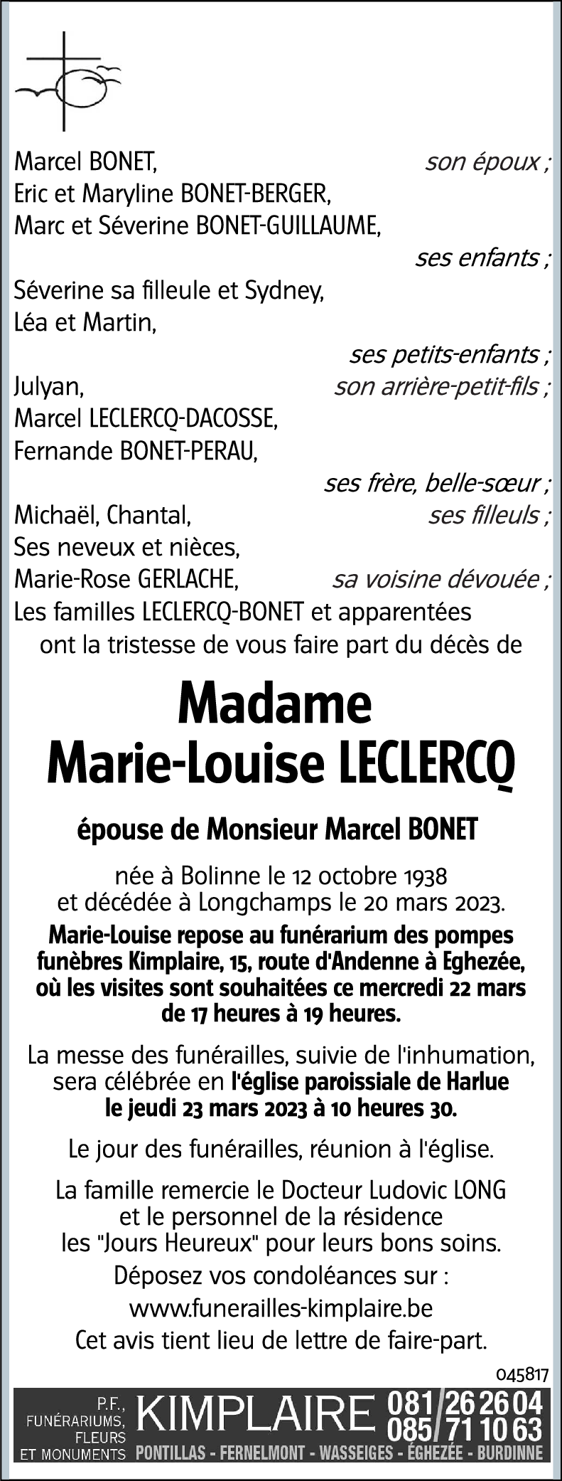 Marie-Louise LECLERCQ