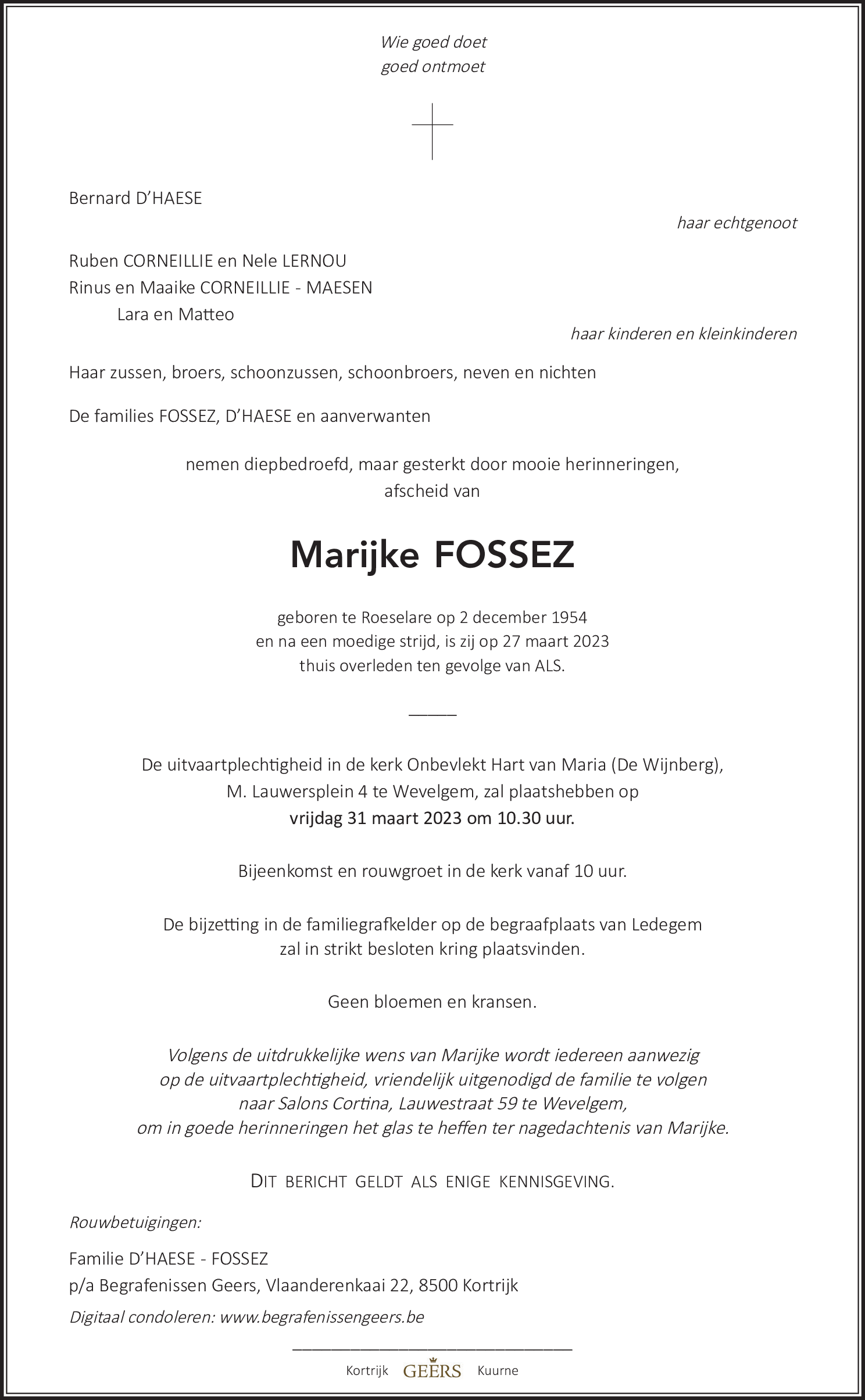 Marijke D'Haese - Fossez