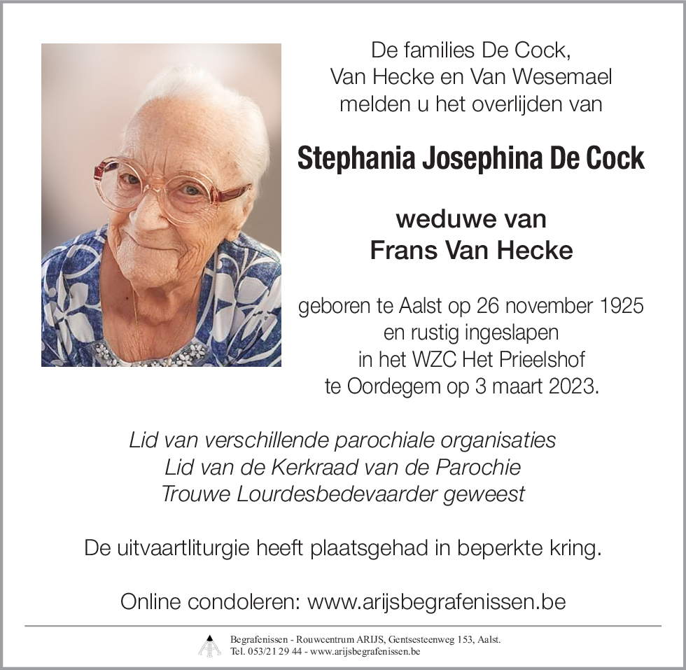 Stephania Josephina De Cock