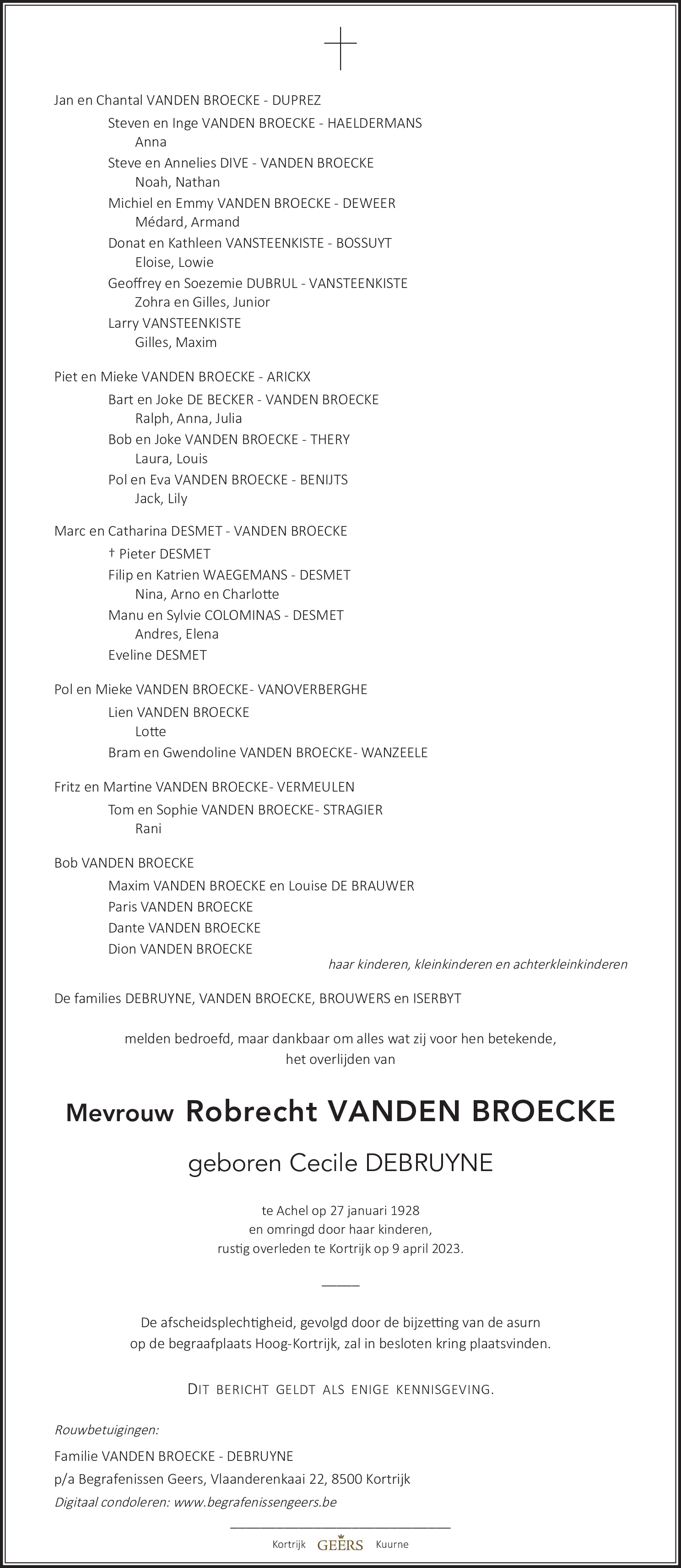 Cecile Vanden Broecke - Debruyne