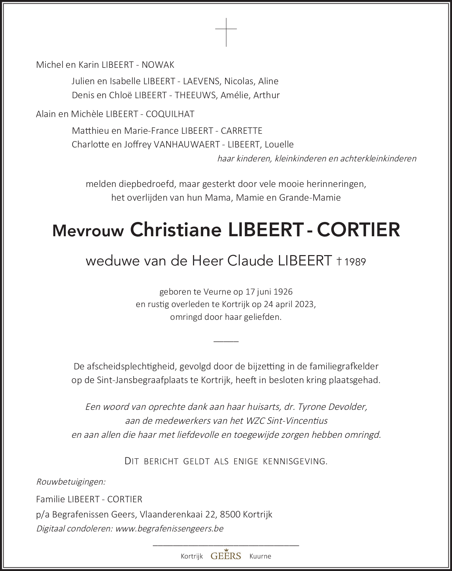 Christiane Libeert - Cortier