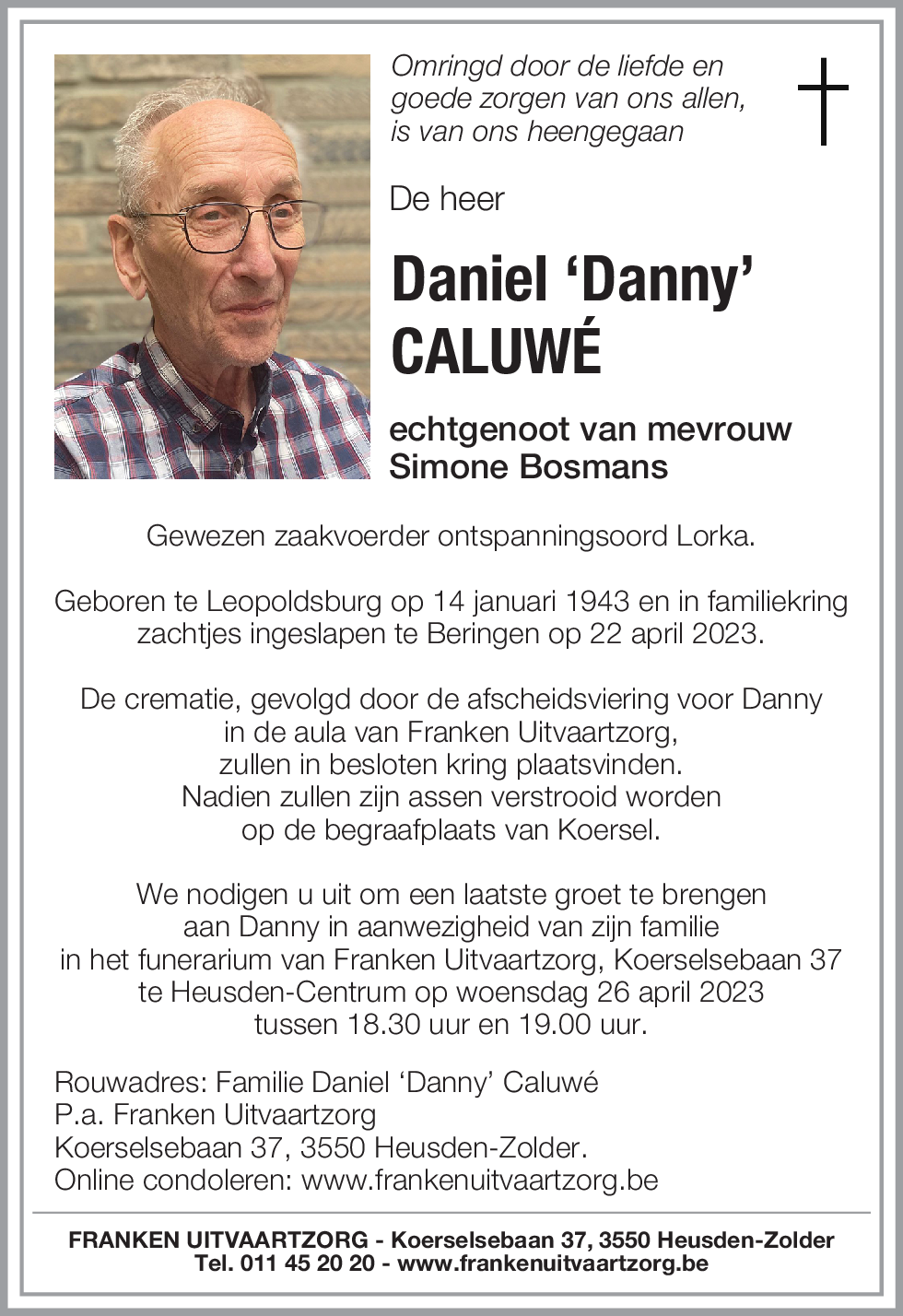 Daniel ‘Danny’ Caluwé Caluwé