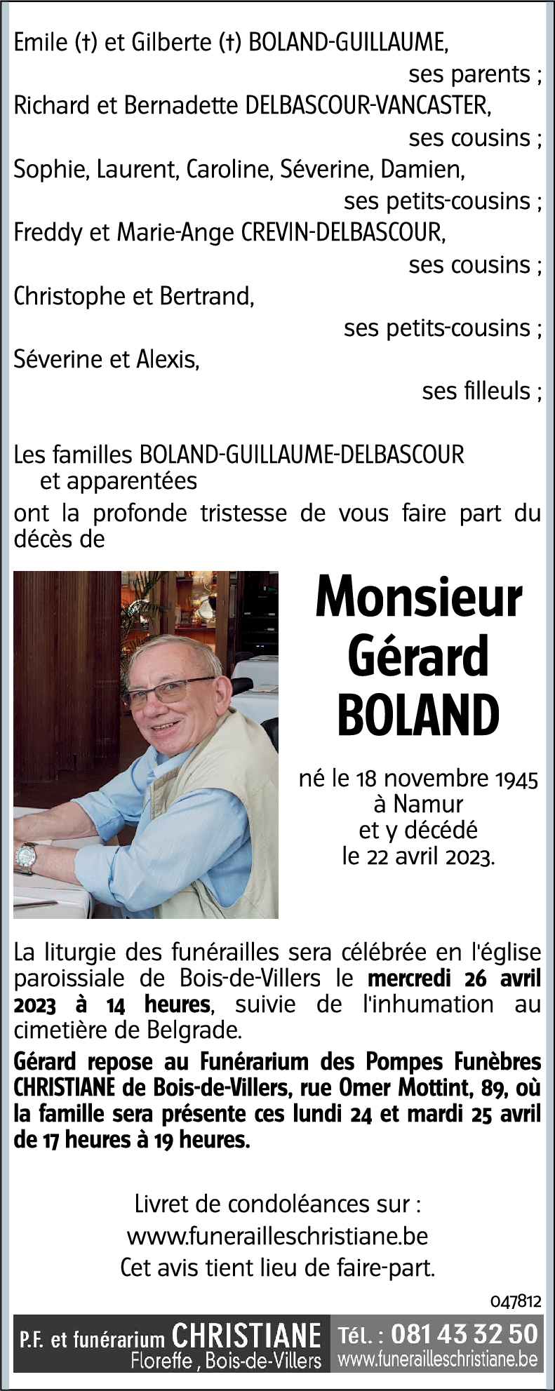 Gérard BOLAND