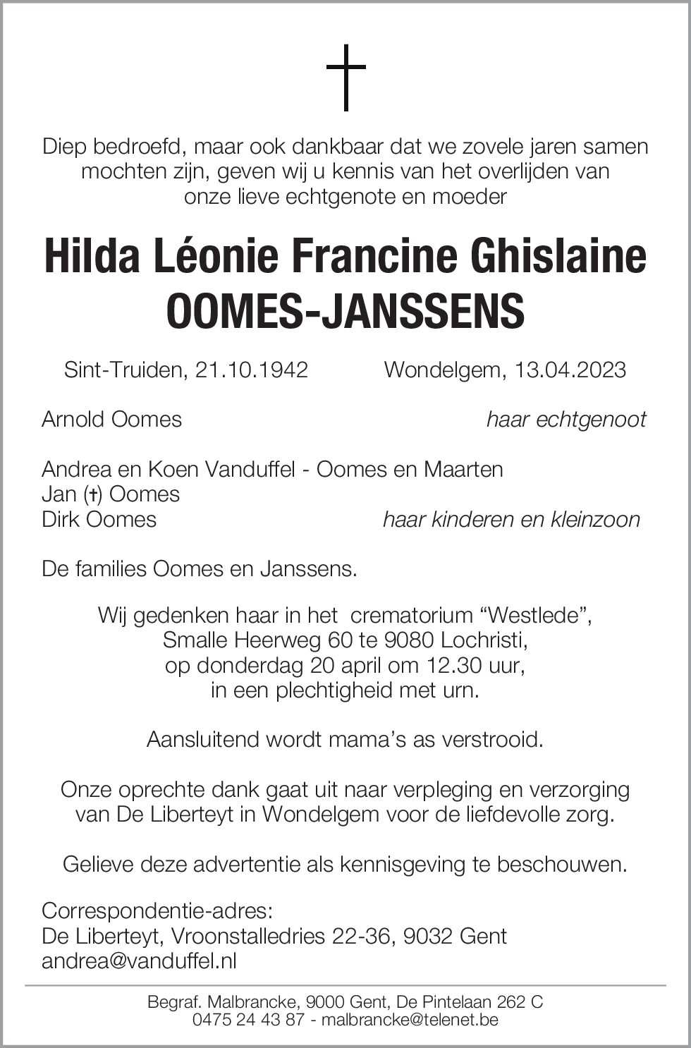 Hilda Léonie Francine Ghislaine Oomes-Janssens