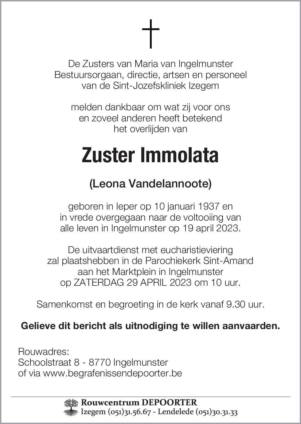 Immolata Leona Vandelannoote