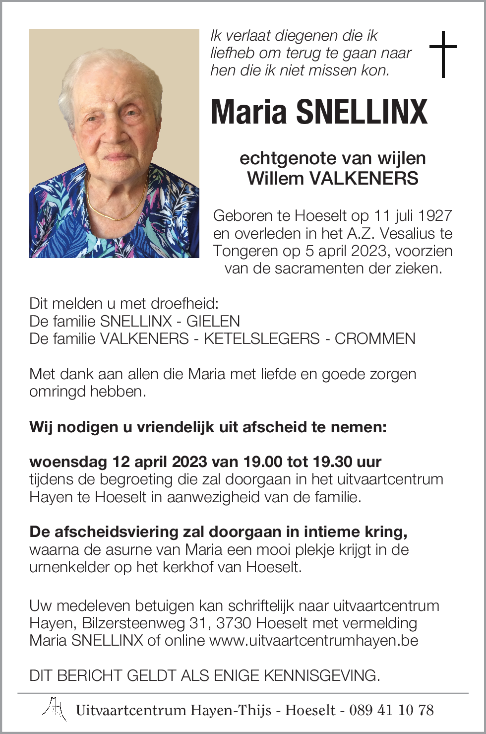 Maria SNELLINX