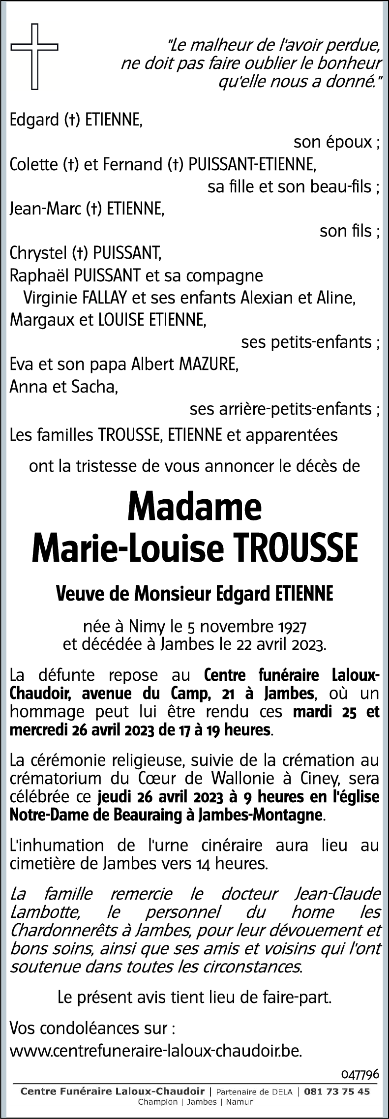 Marie-Louise TROUSSE
