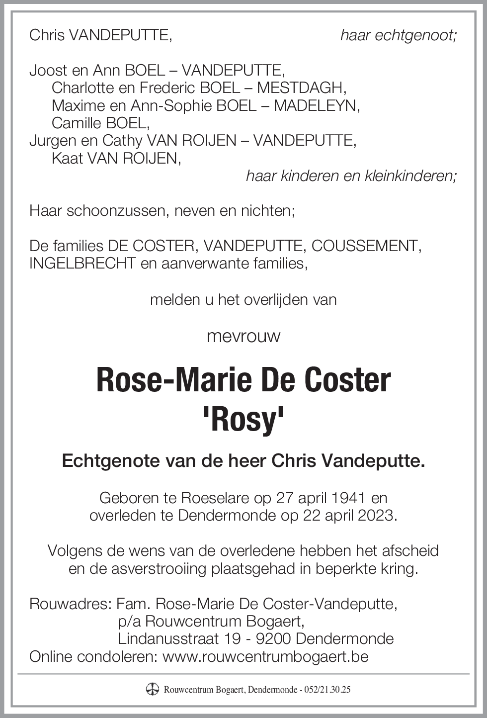 Rose-Marie De Coster