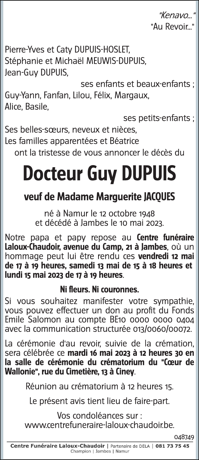 Docteur Guy DUPUIS