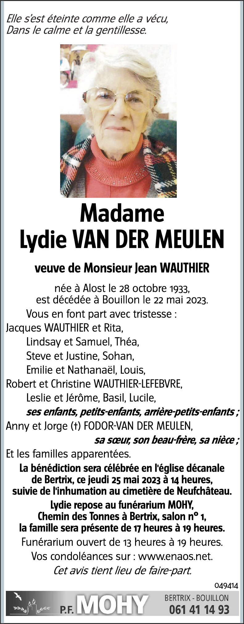 Lydie VAN DER MEULEN