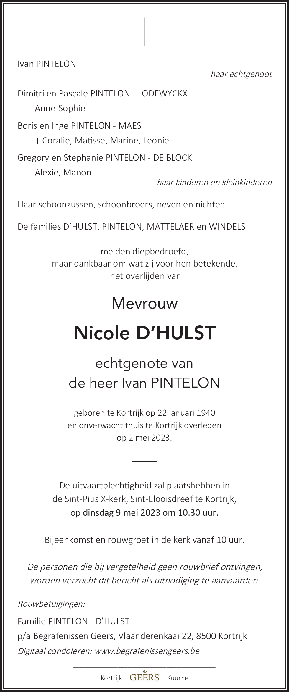 Nicole Pintelon - D'hulst