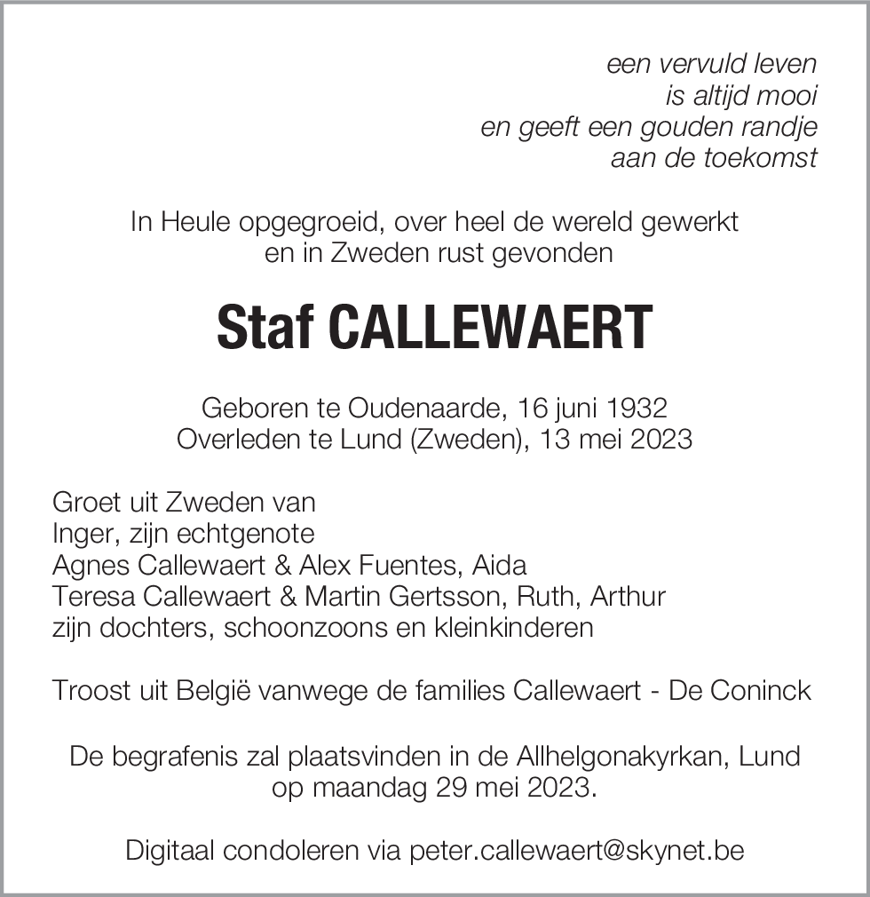 Staf callewaert