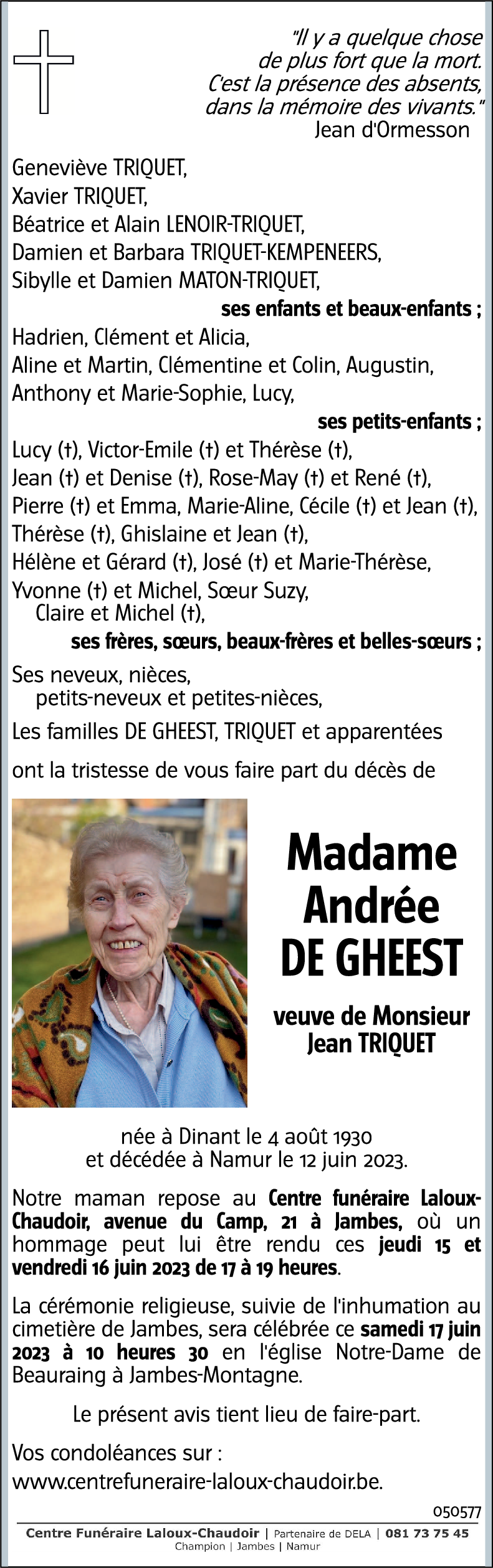 Andrée DE GHEEST