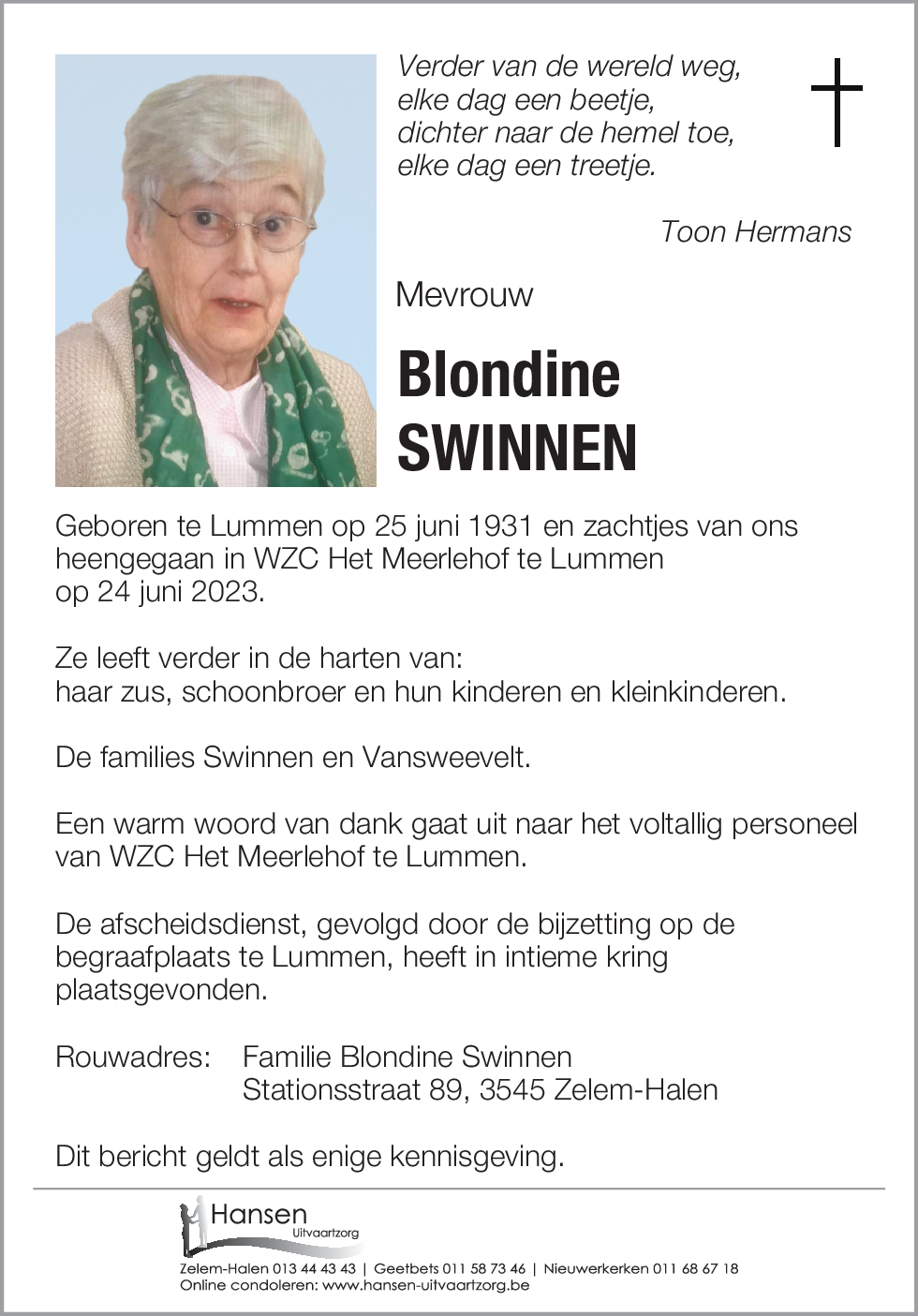 Blondine SWINNEN