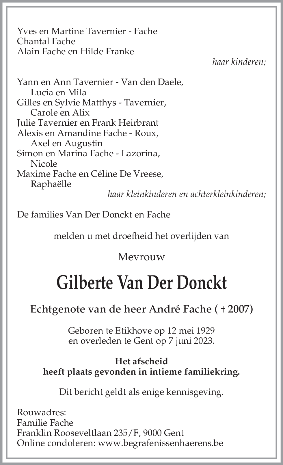 Gilberte Van Der Donckt