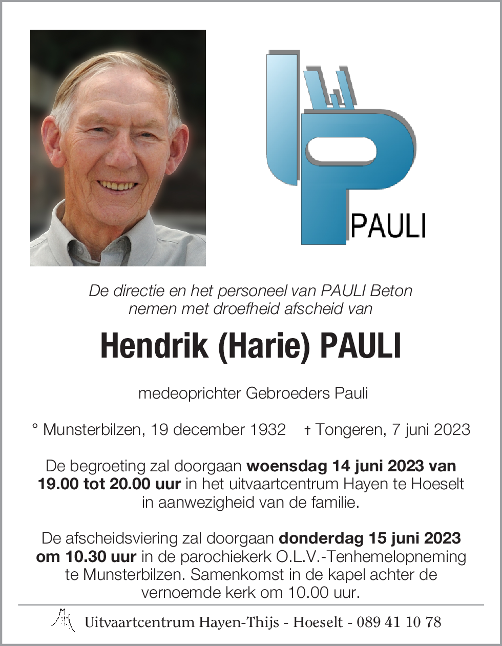 Hendrik (Harie) PAULI