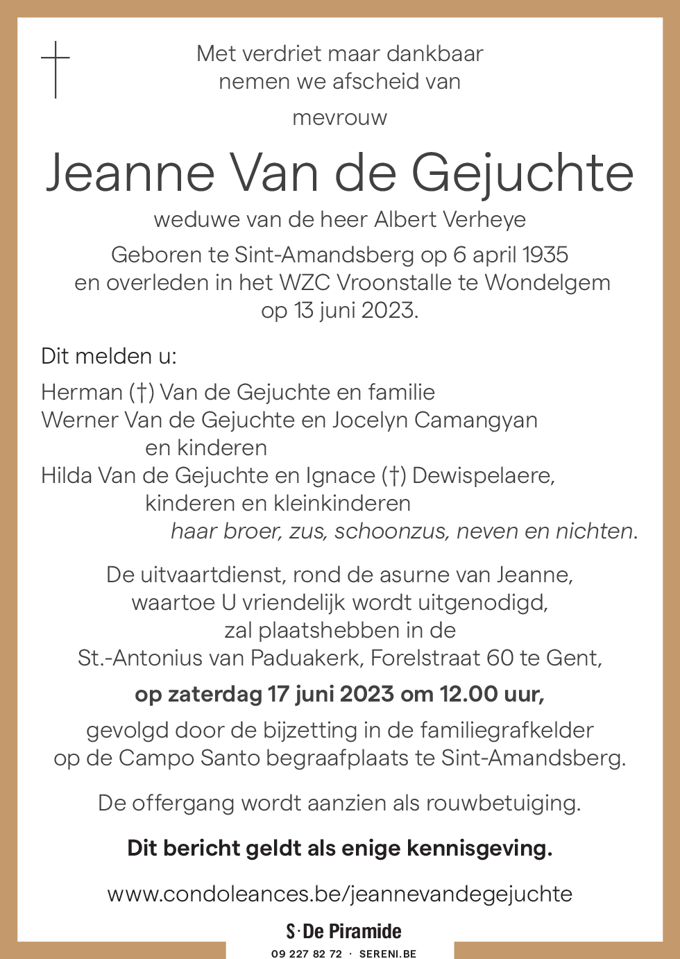 Jeanne Van de Gejuchte