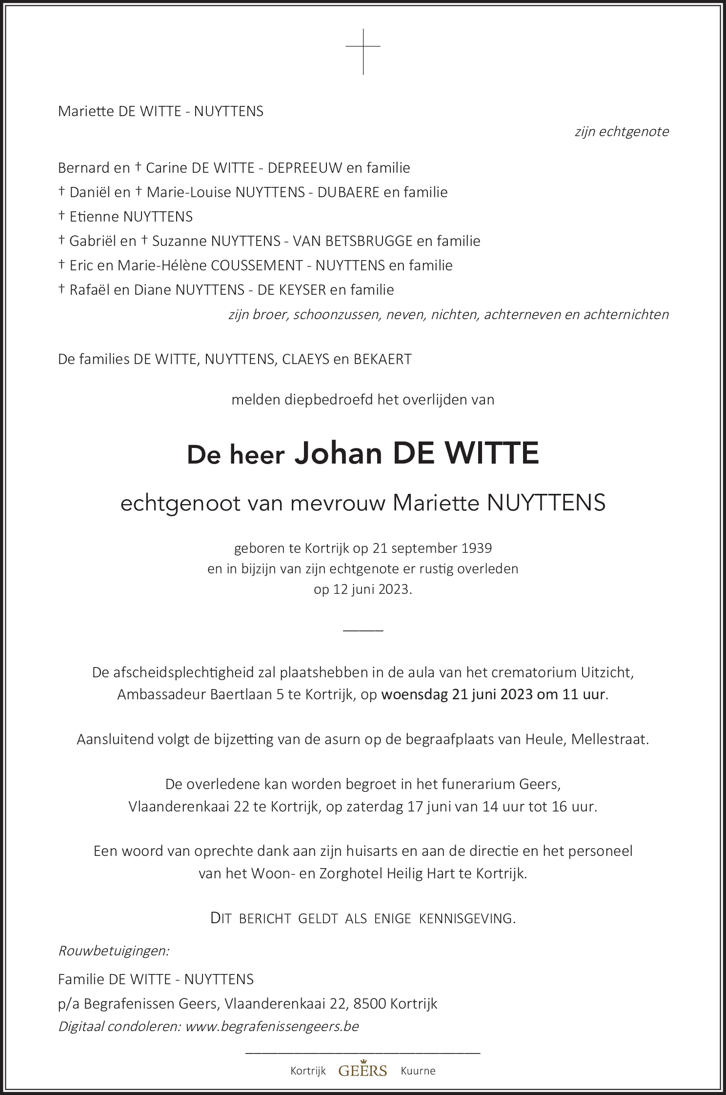 Johan De Witte