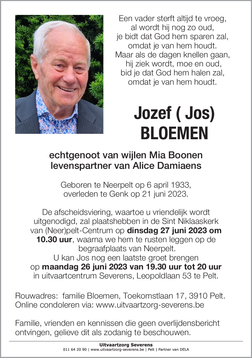 Jozef ( Jos) Bloemen
