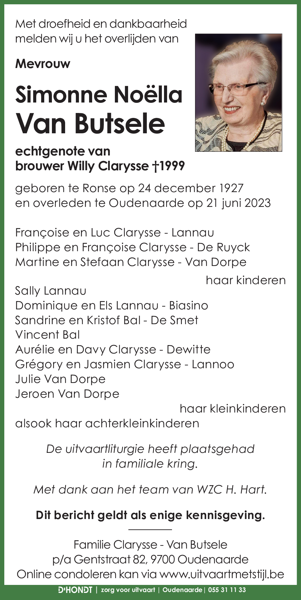 Simonne Noëlla Van Butsele