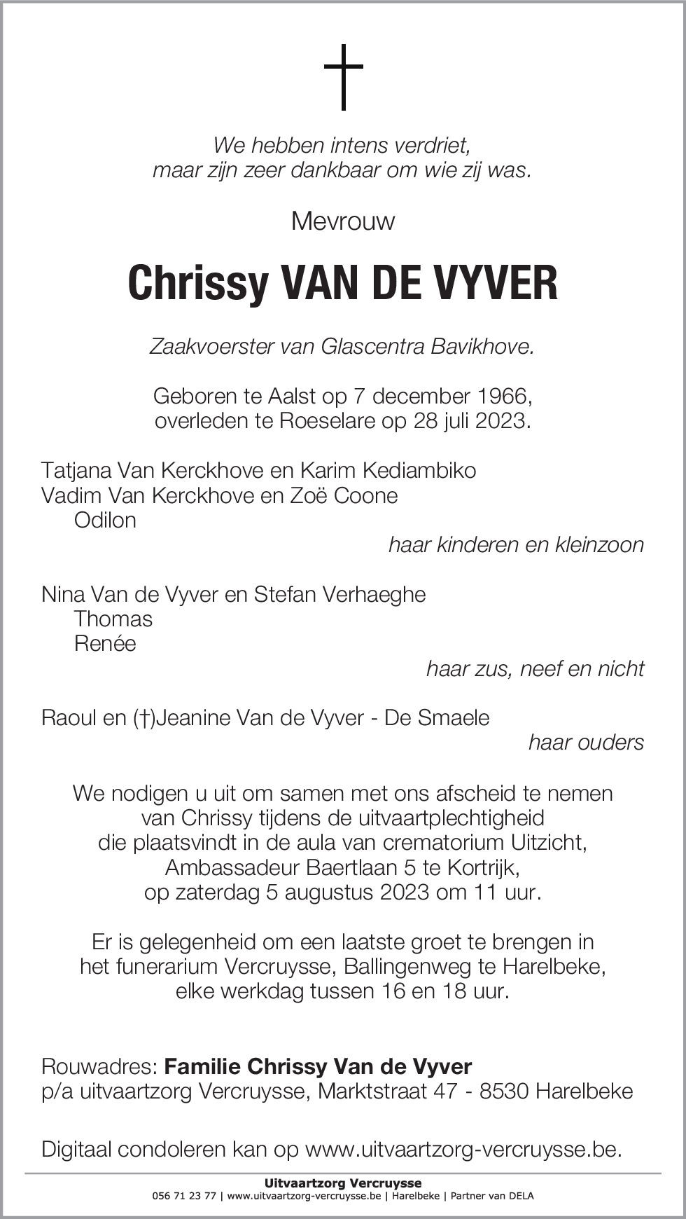 Chrissy Van de Vyver