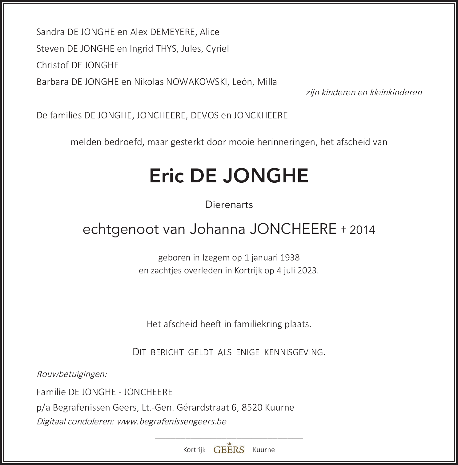 Eric De Jonghe