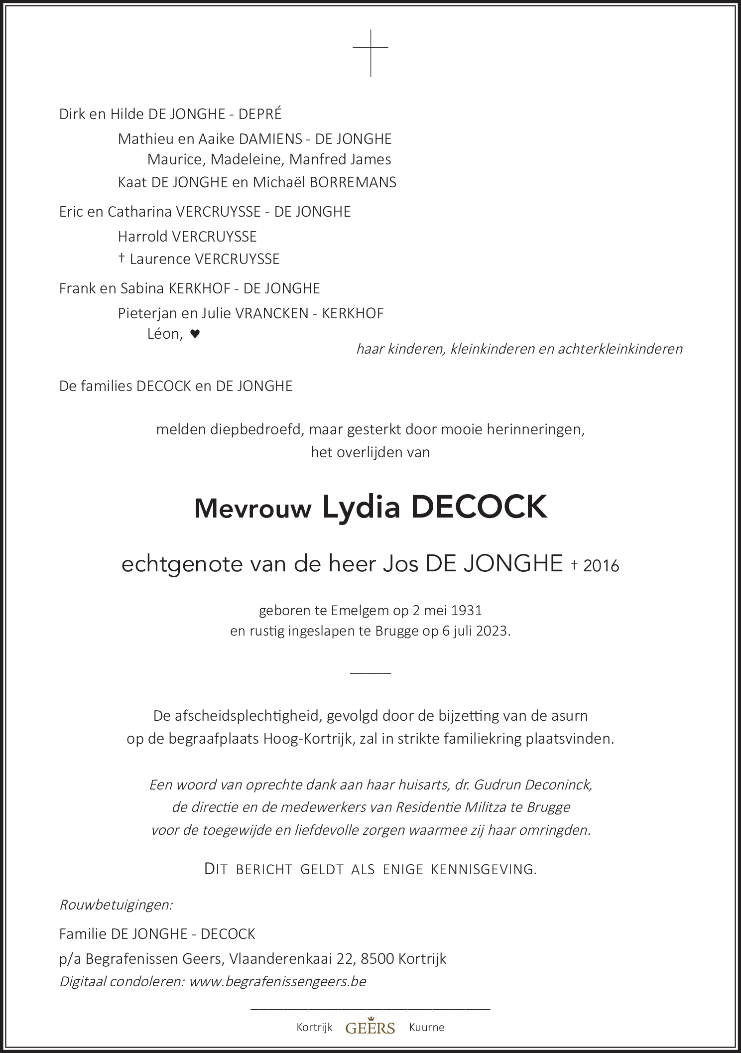 Lydia De Jonghe - Decock