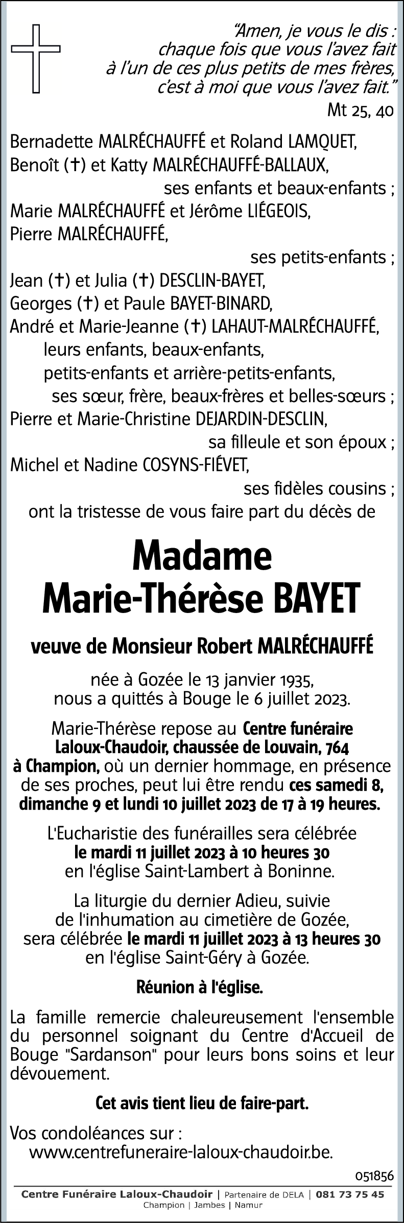 Marie-Thérèse BAYET