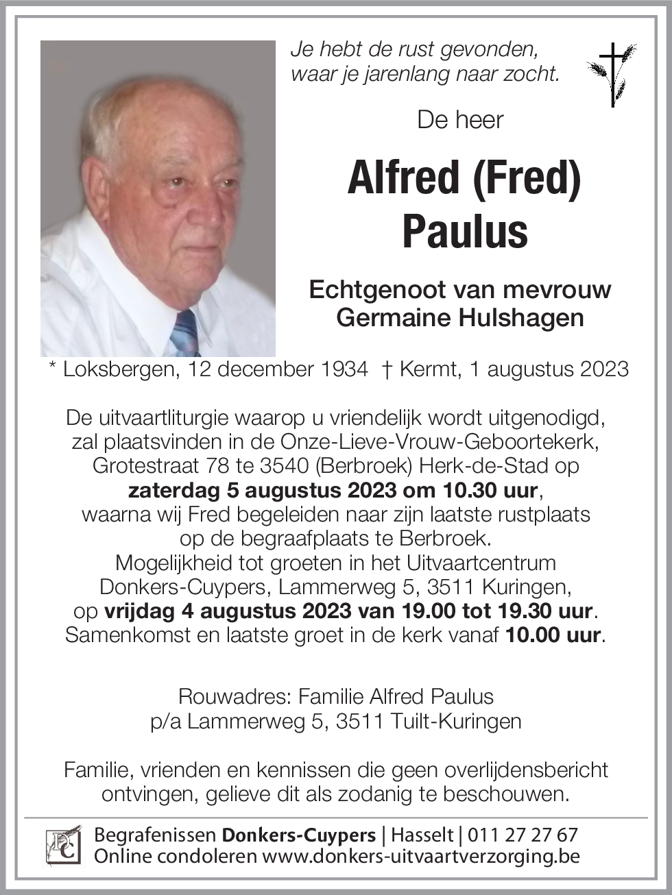 Alfred (Fred) Paulus