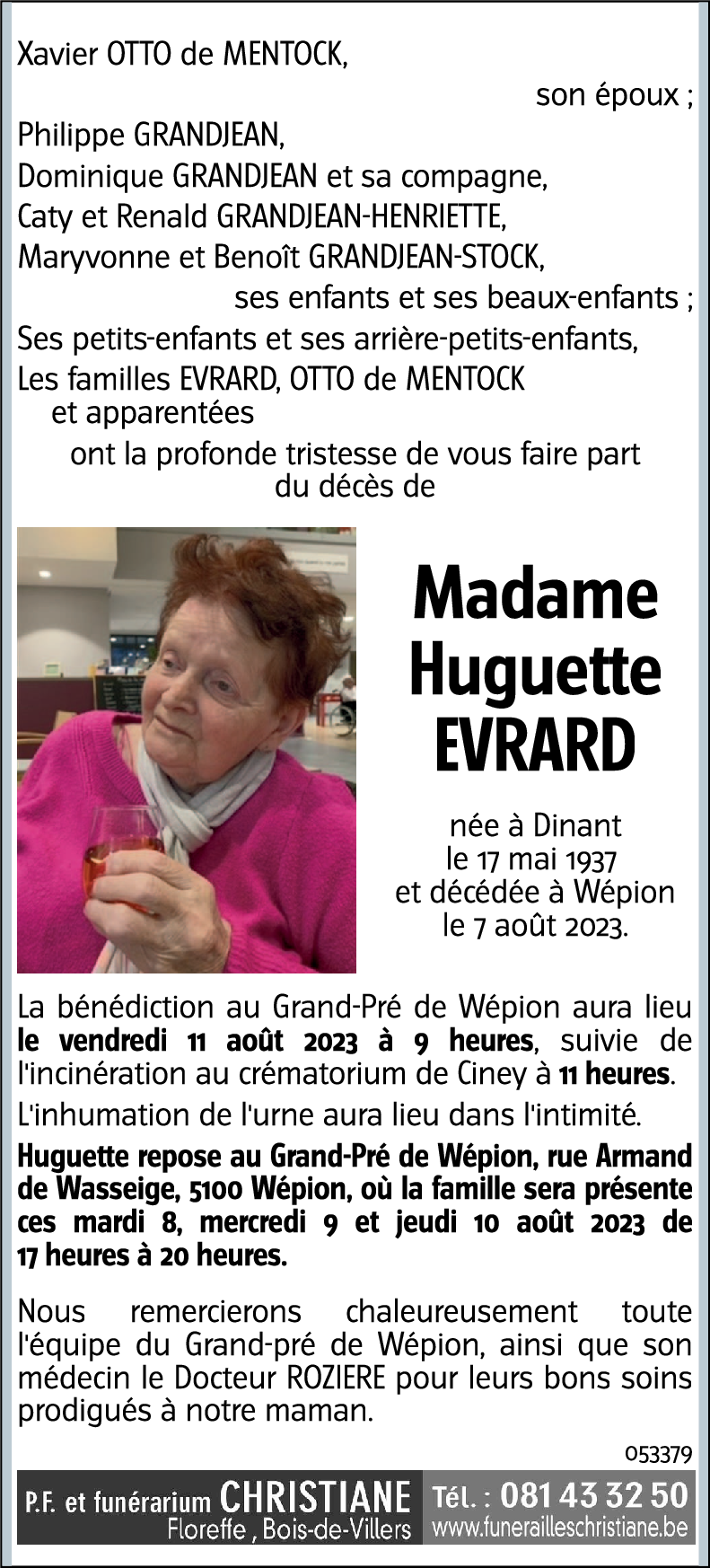 Huguette EVRARD