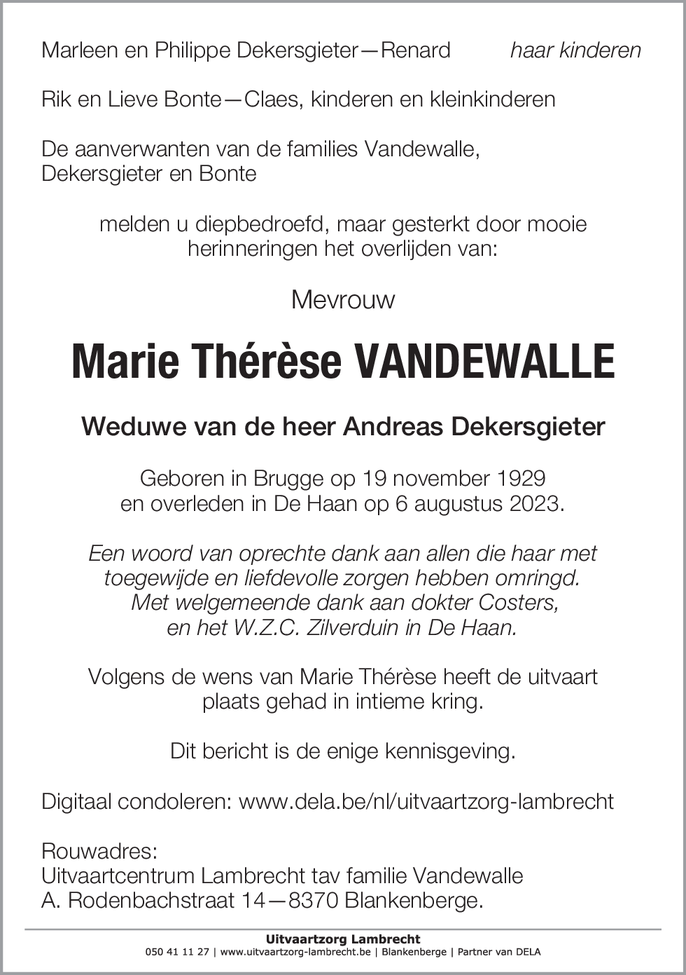 Marie Thérèse Vandewalle