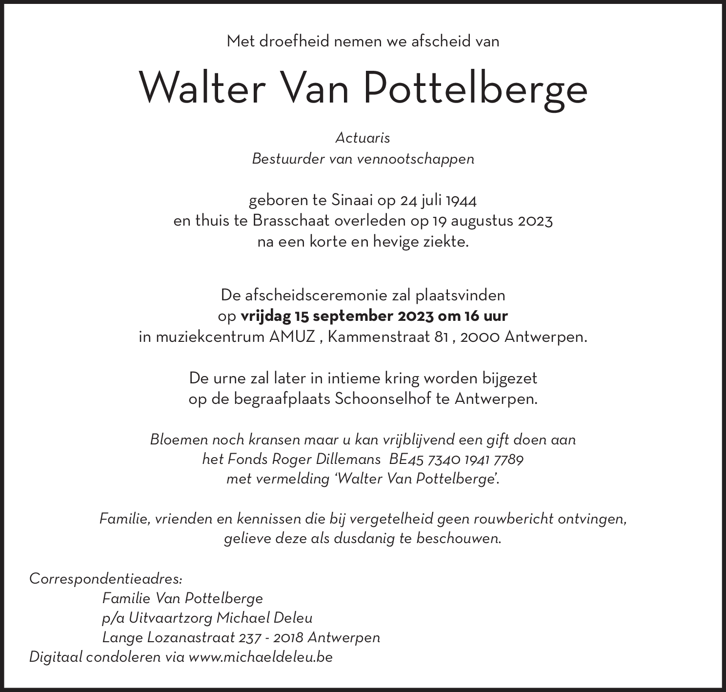 Walter Van Pottelberge