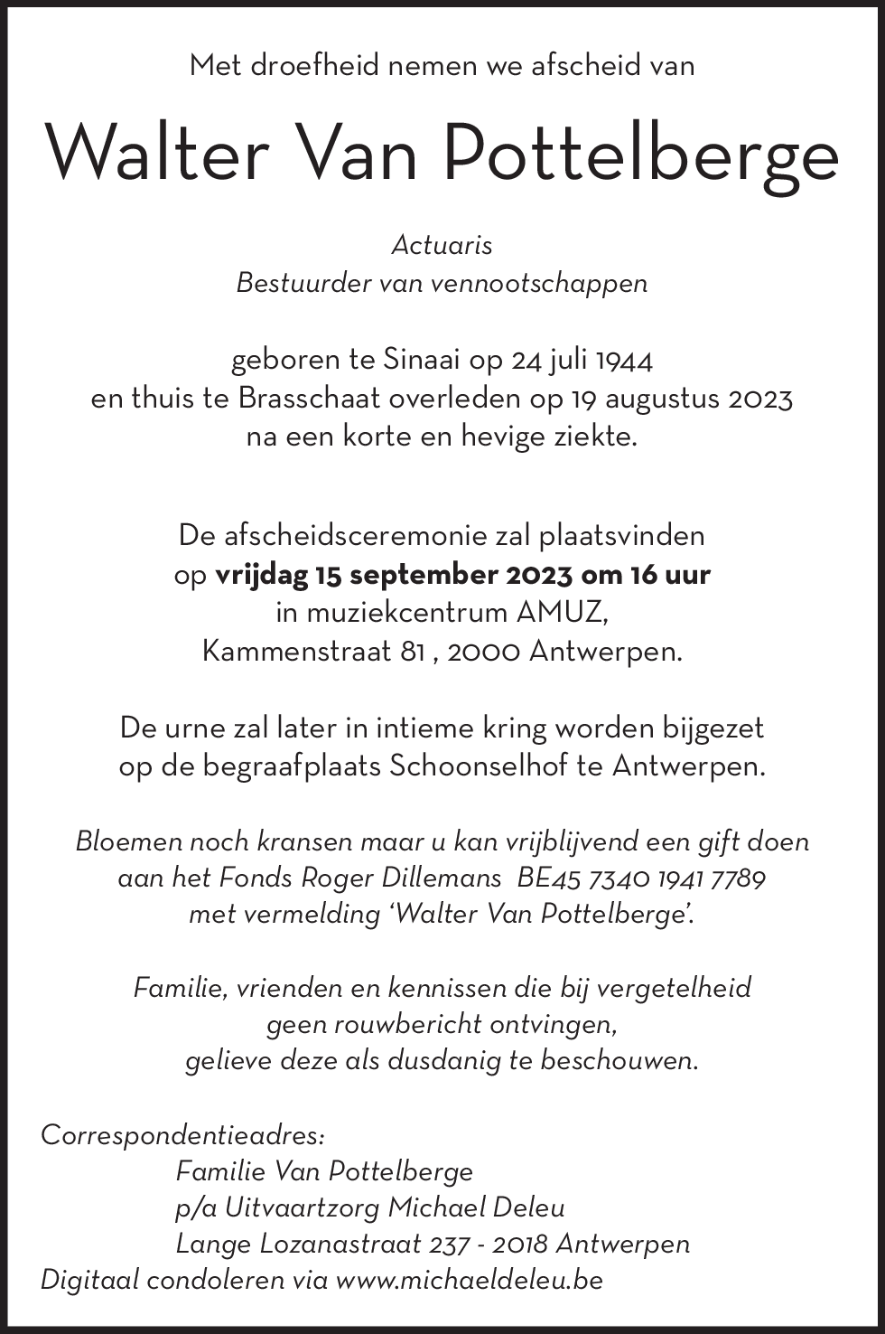 Walter Van Pottelberge