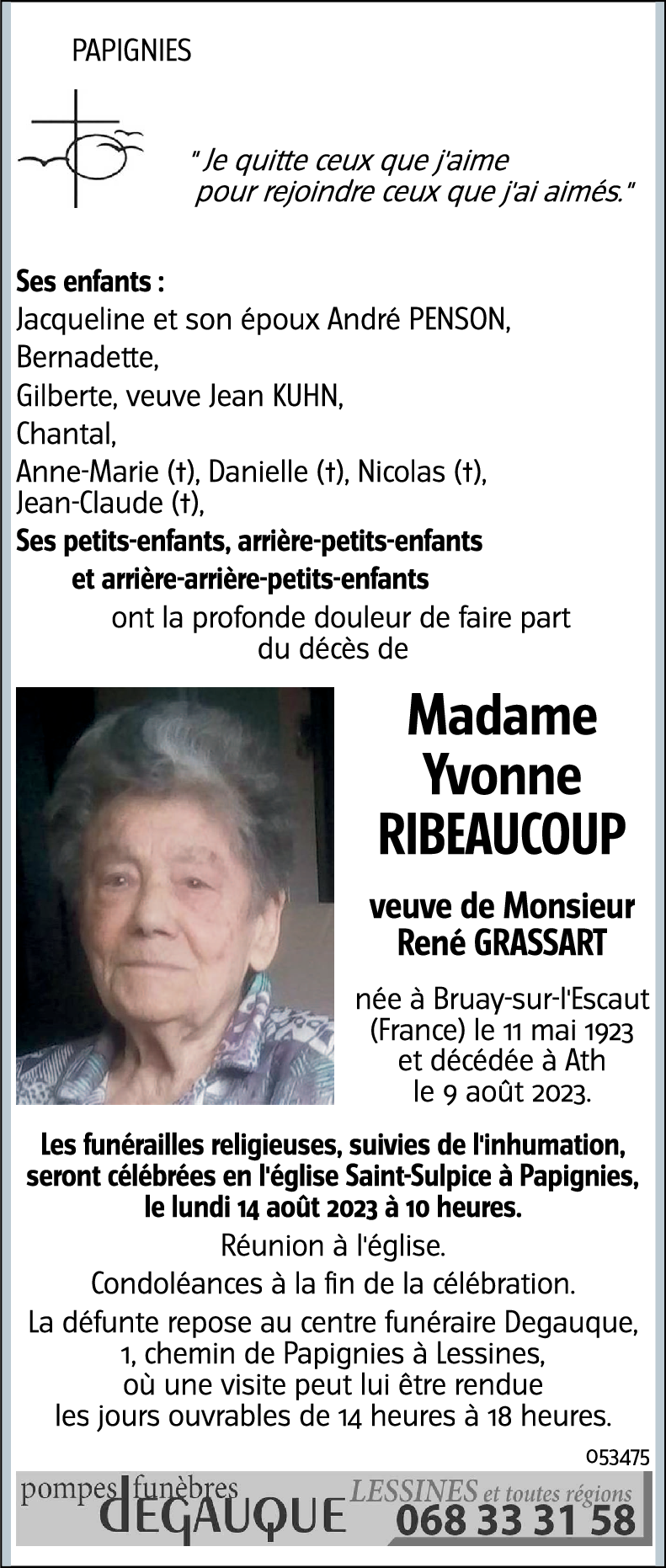 Yvonne RIBEAUCOUP