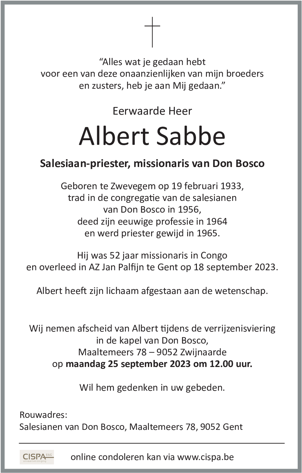 Albert Sabbe