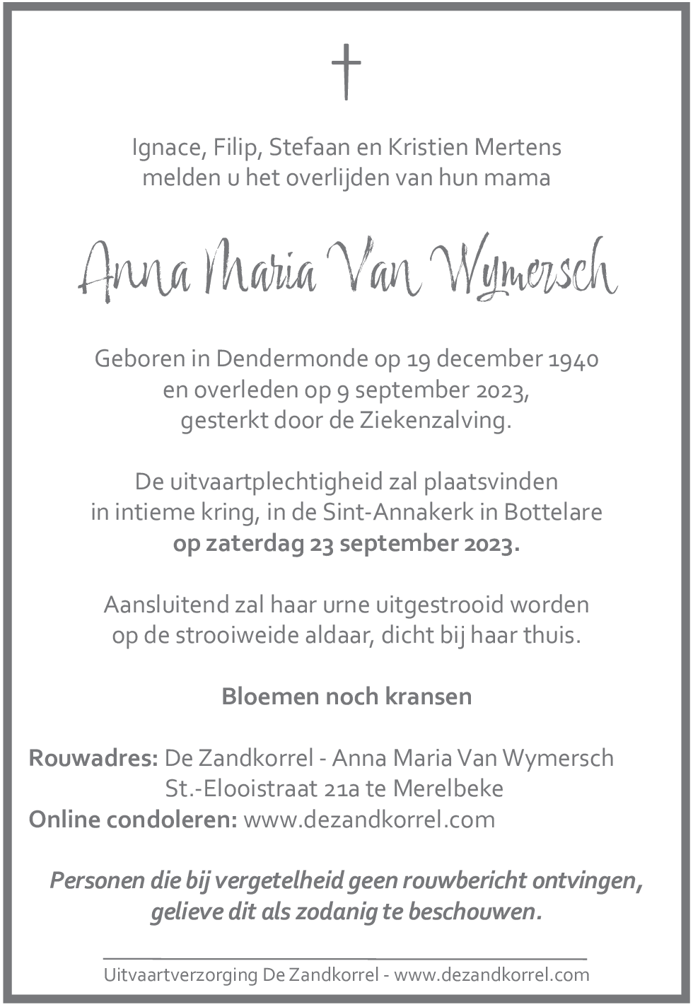 Anna Maria Van Wymersch