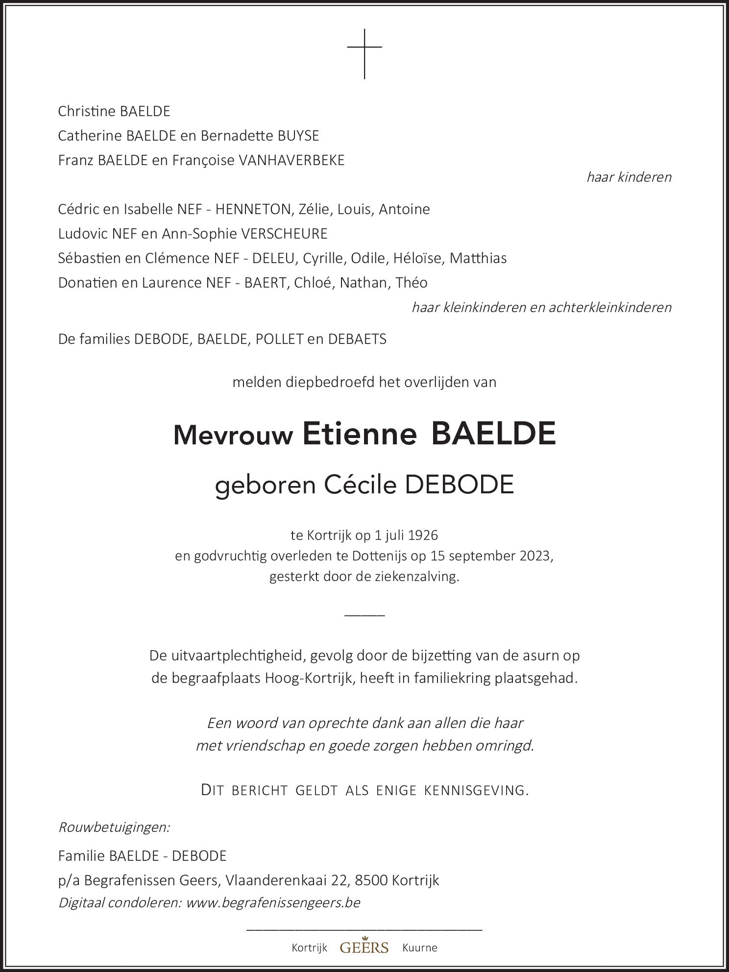 Cécile Baelde - Debode