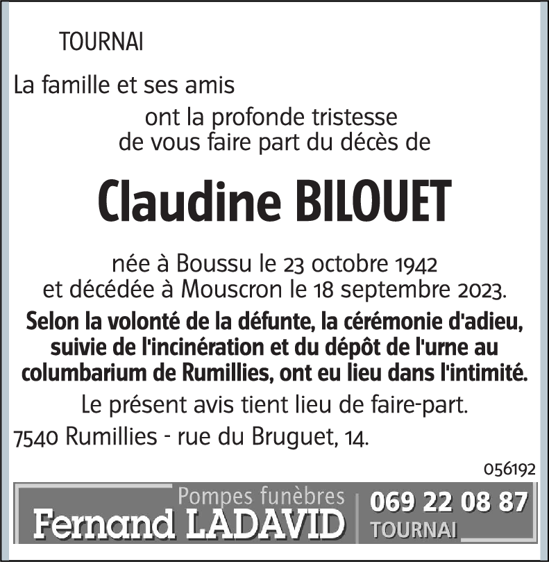 Claudine BILOUET