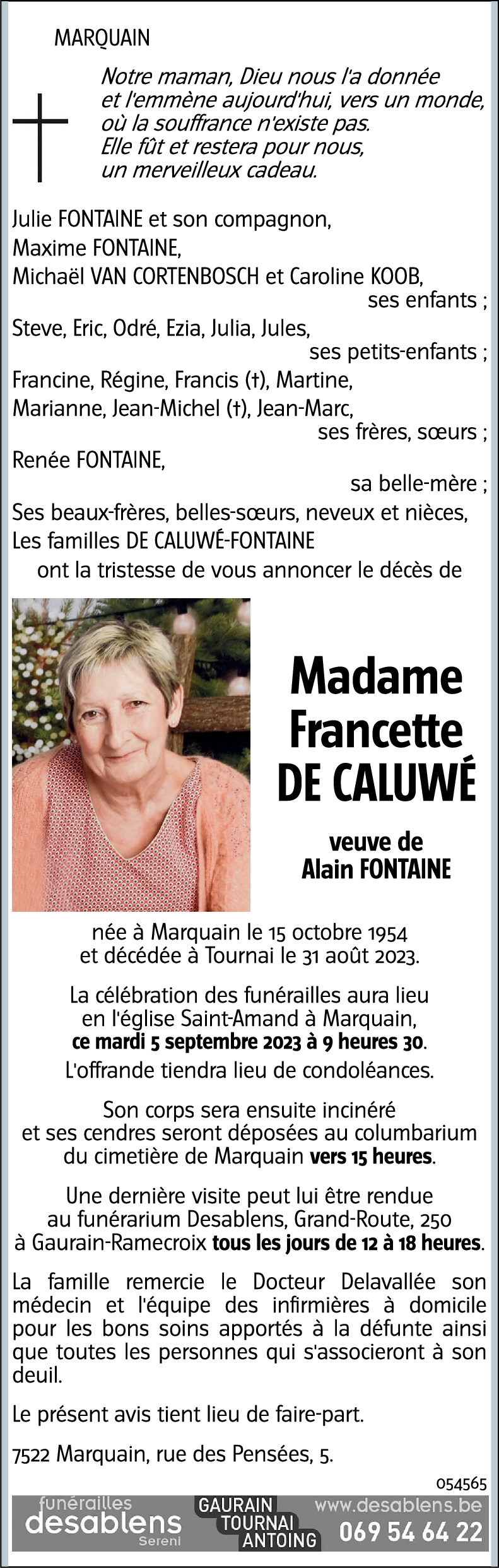 Francette DE CALUWÉ