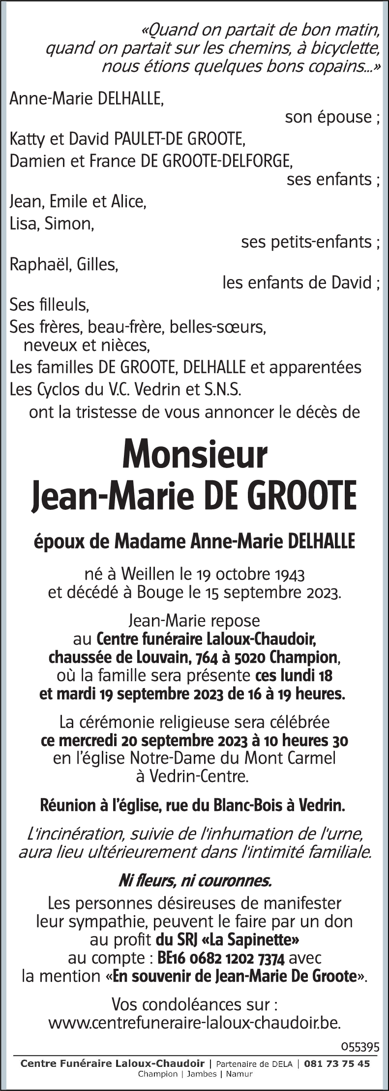 Jean-Marie DE GROOTE