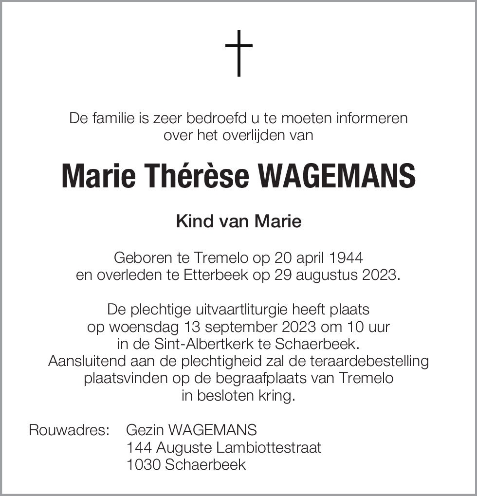 Marie Thérèse Wagemans
