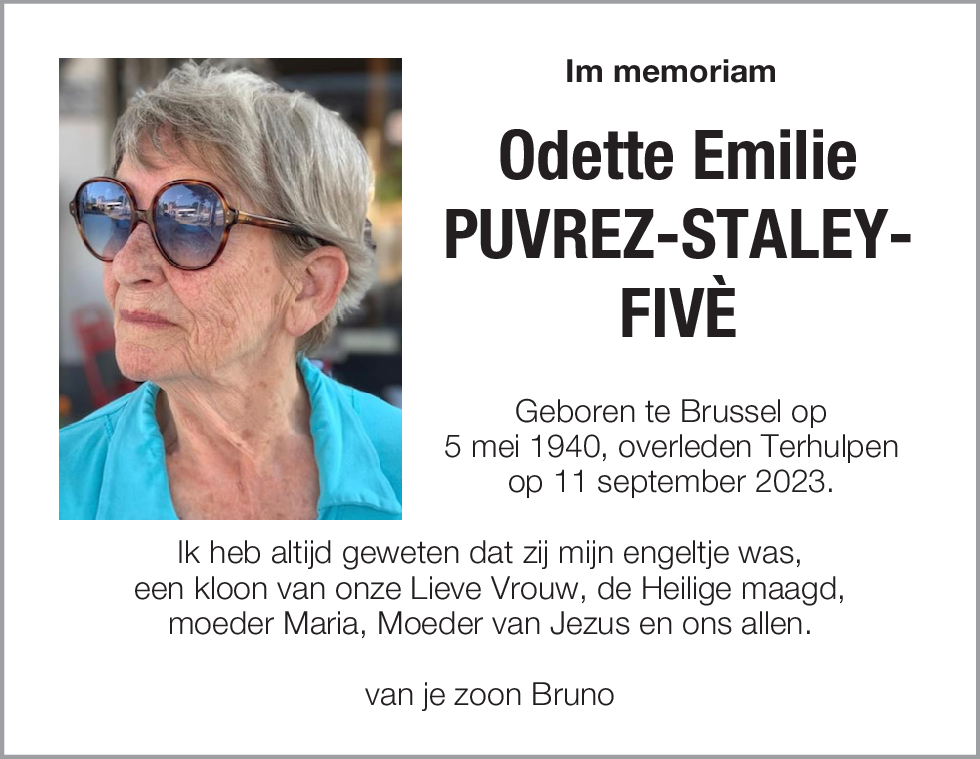 Odette Emilie Puvrez-Staley-Fivè