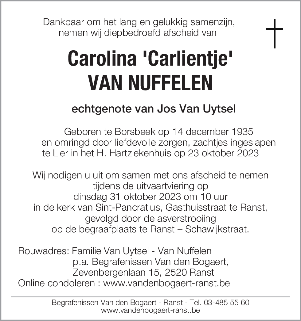 Carolina 'Carlientje' Van Nuffelen