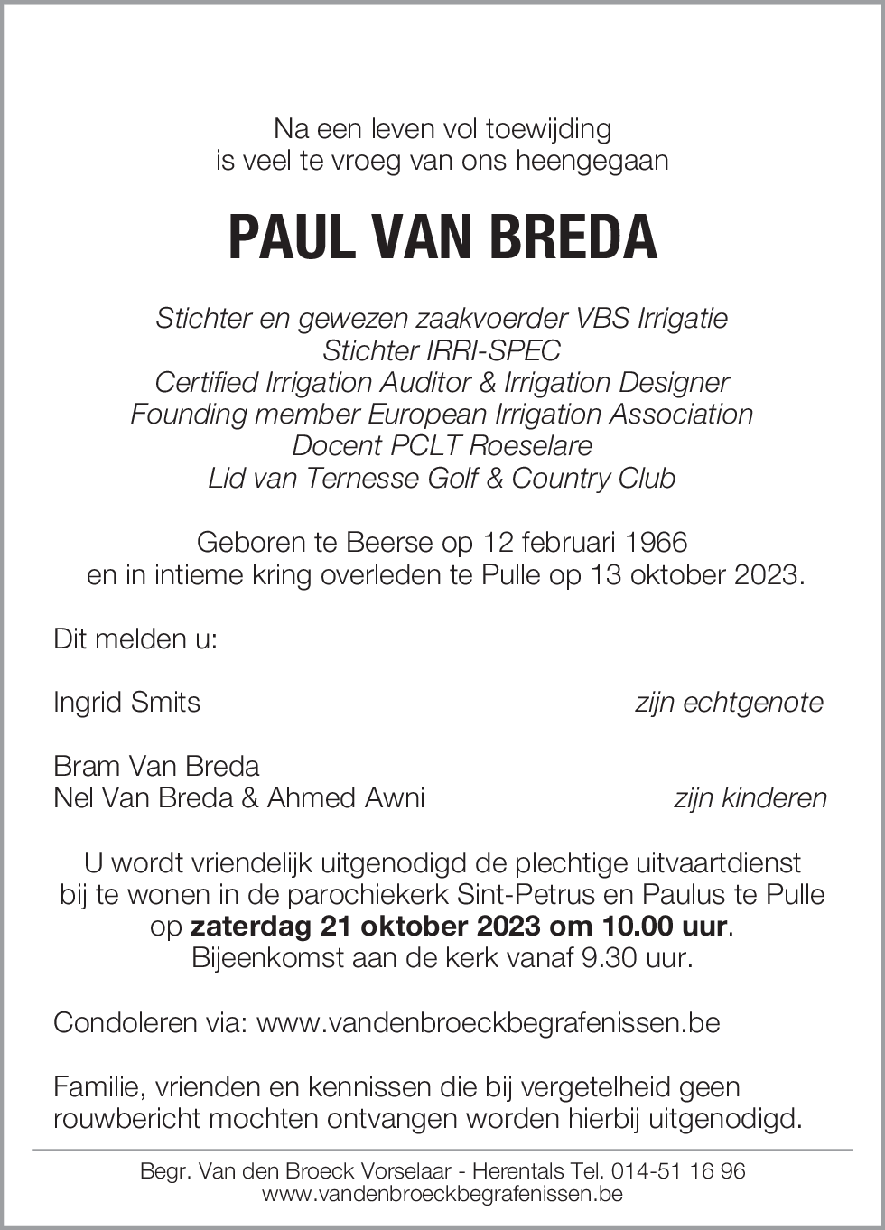 Paul Van Breda